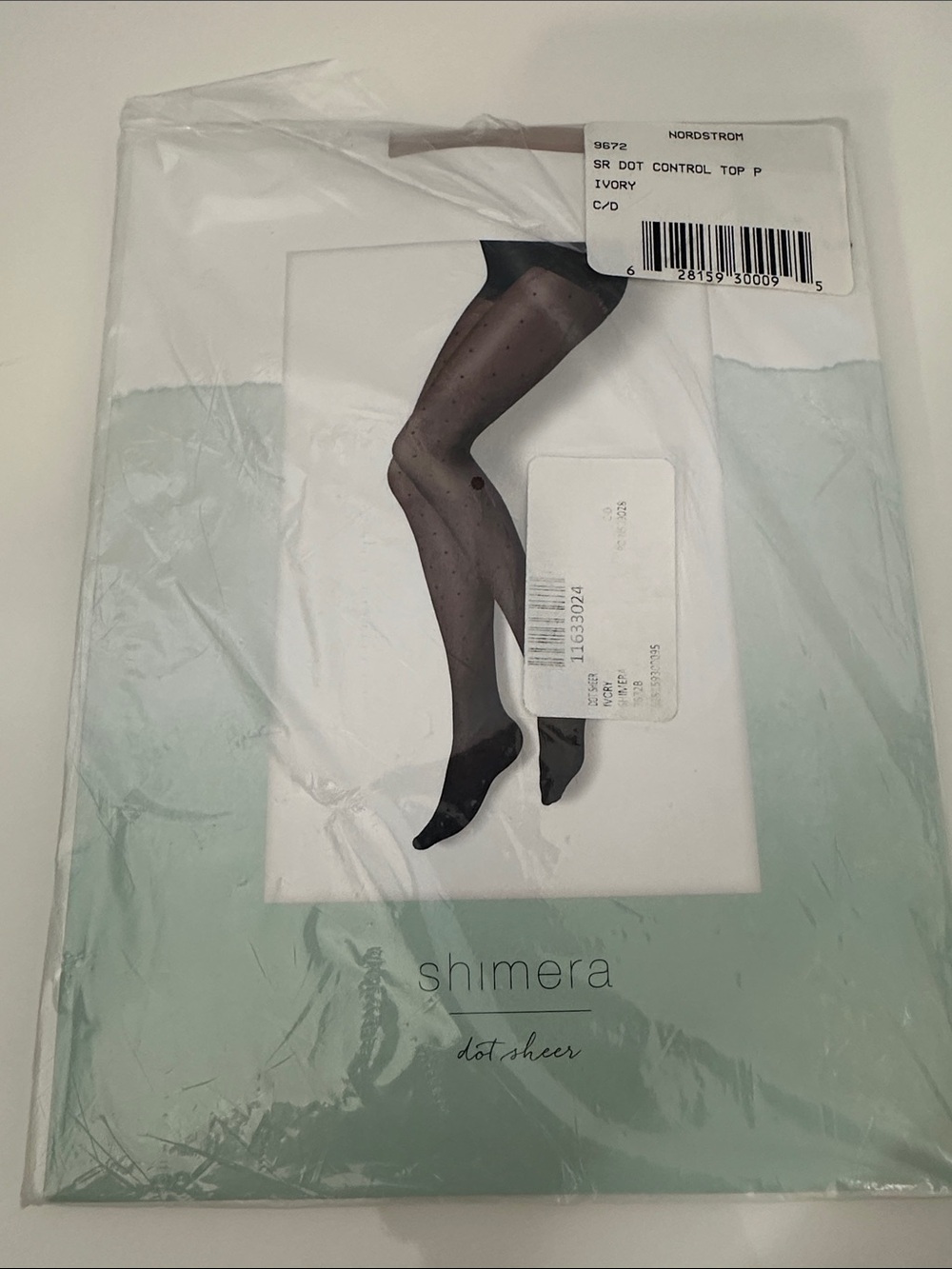 Shimera Control Top Panty Hose size C/D Ivory Dot Sheer New NWT